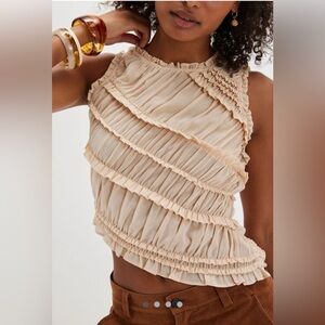 Free People Pink Sands Smocked Top